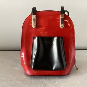 Beijo Red/Black Convertible Backpack Purse
